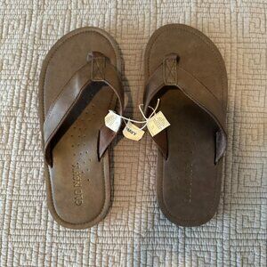 Darn Brown Faux Leather Flip Flops